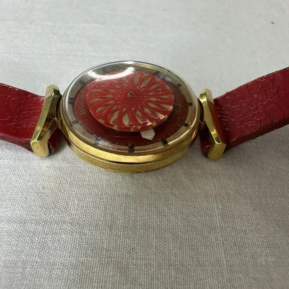 Vintage Ernest Borel Cocktail Red Dial Kaleidoscope Ladies Watch Parts/ Repair - Picture 4 of 11